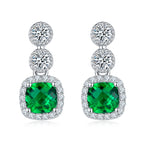 Marhabu S925 lab-created emerald halo drop earrings product image 1