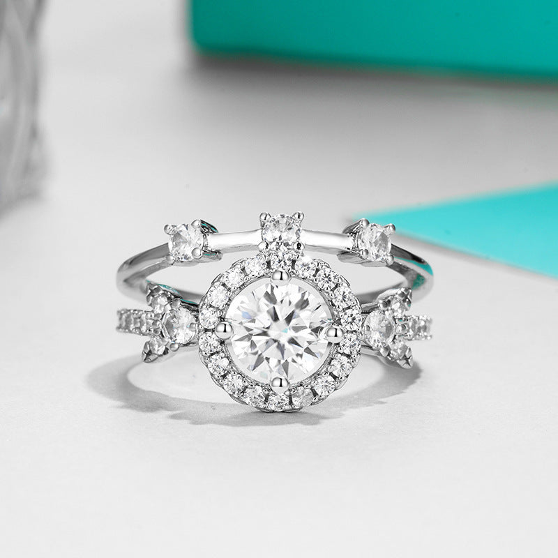 Star Halo 1ct Moissanite Bridal Ring Set at Marhabu - supplier image 2