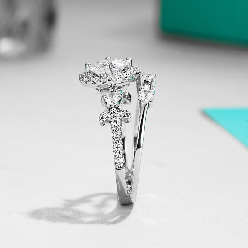 Star Halo 1ct Moissanite Bridal Ring Set at Marhabu - supplier image 4