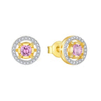 Blush Halo moissanite stud earrings