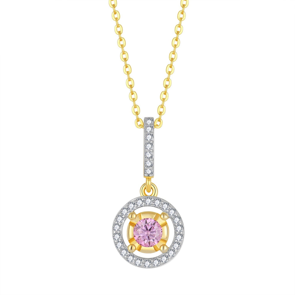 Blush Halo moissanite pendant necklace