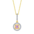 Blush Halo moissanite pendant necklace