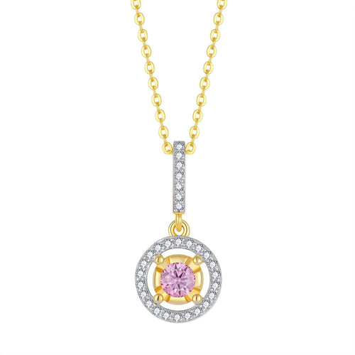 Blush Halo moissanite pendant necklace