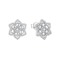 Celeste Floral moissanite stud earrings in polished 925 sterling silver