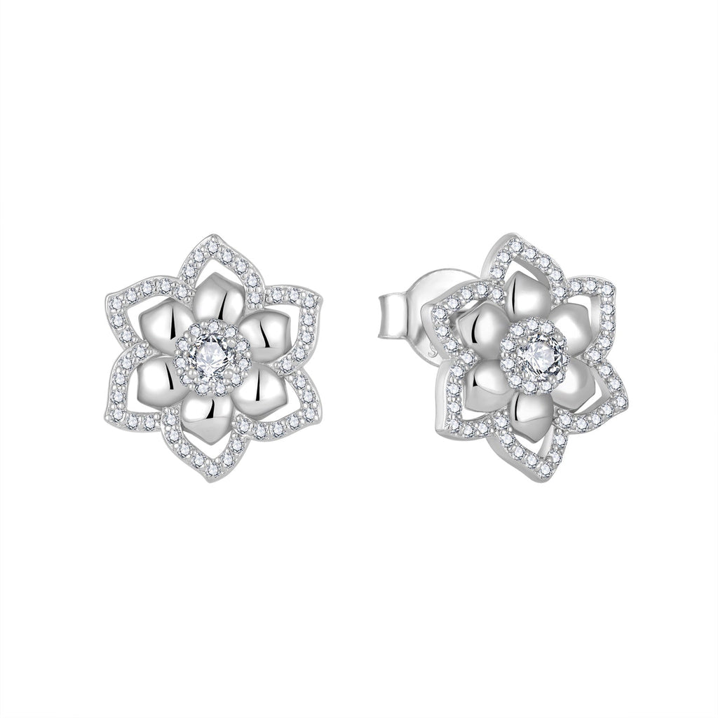 Celeste Floral moissanite stud earrings