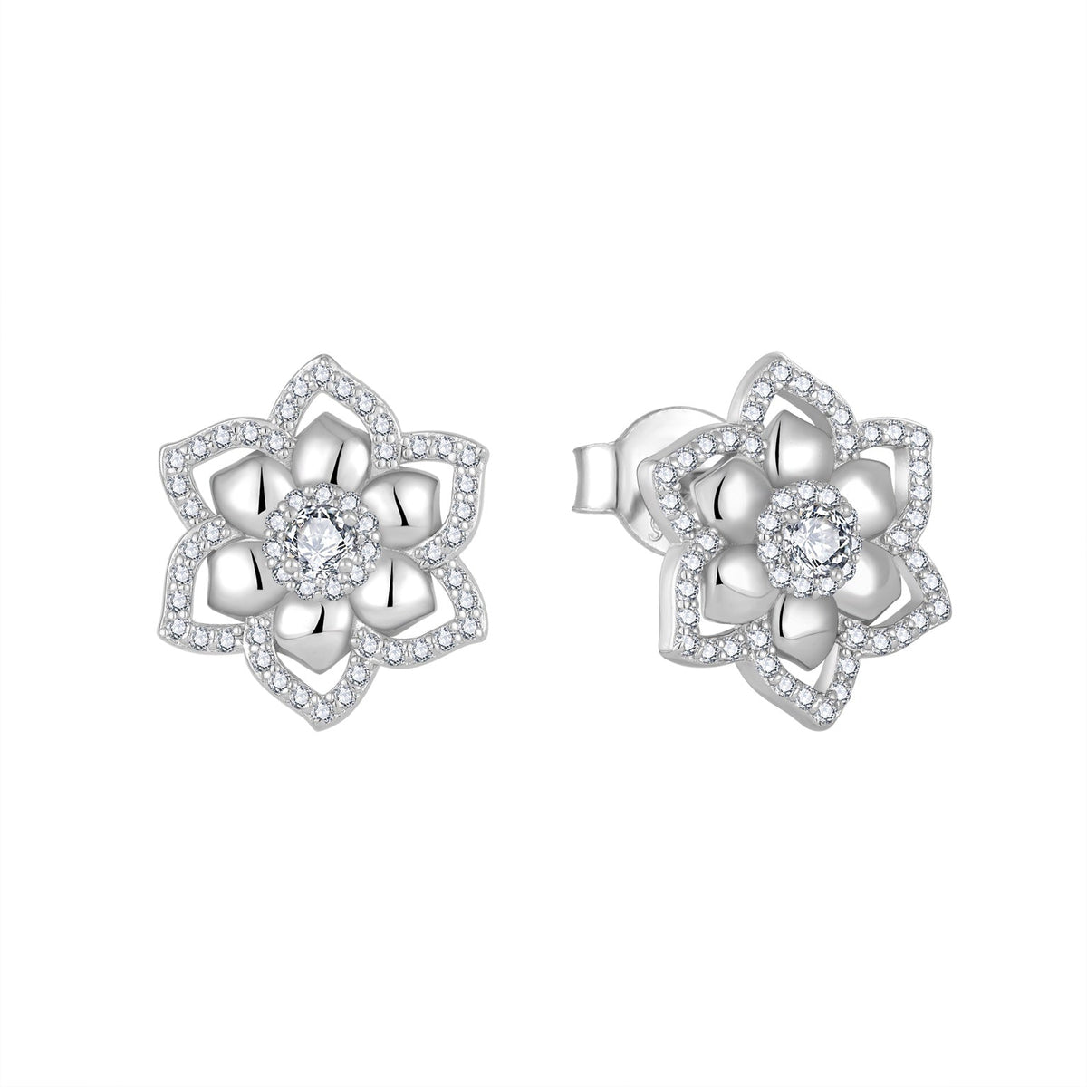 Celeste Floral moissanite stud earrings