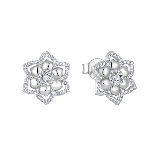 Celeste Floral moissanite stud earrings