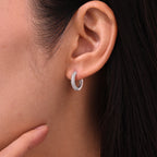 Marhabu S925 moissanite pavé huggie hoop earrings product image 2