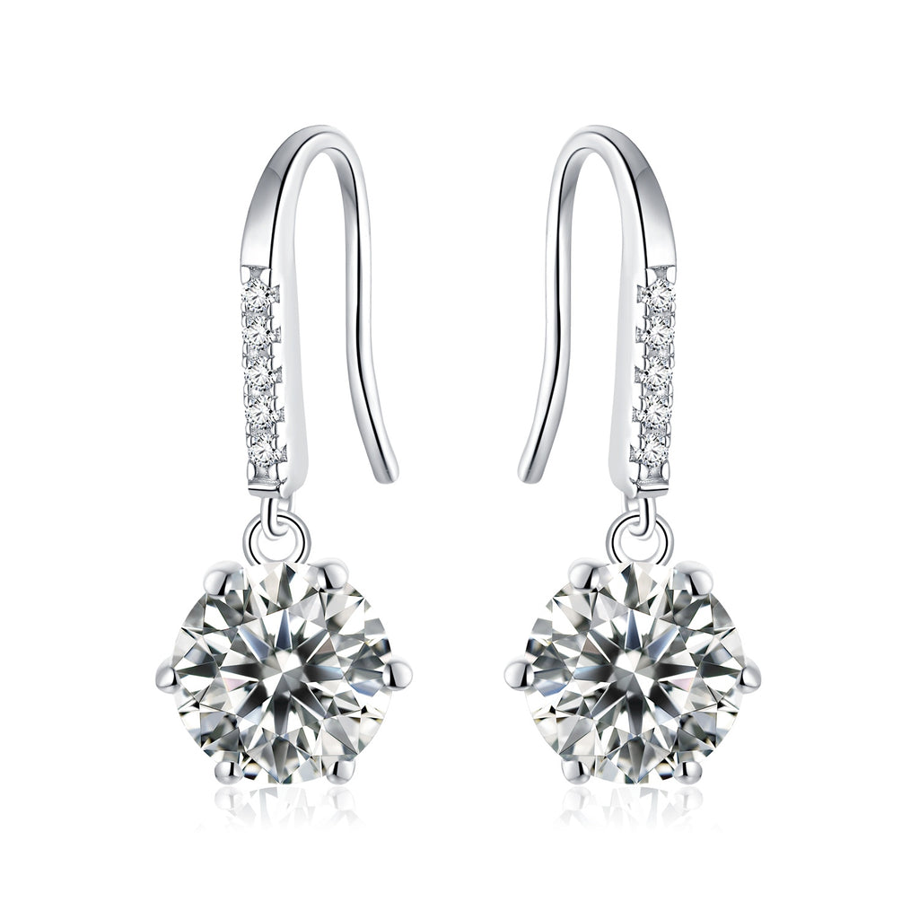 Moissanite Sterling Silver Drop Earrings at Marhabu - supplier image 1
