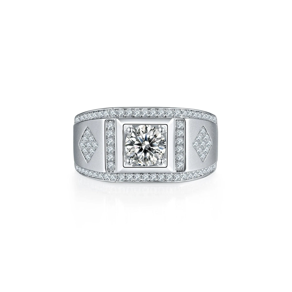 1 Carat Moissanite Men’s Wedding Ring – 925 Sterling Silver product view 5