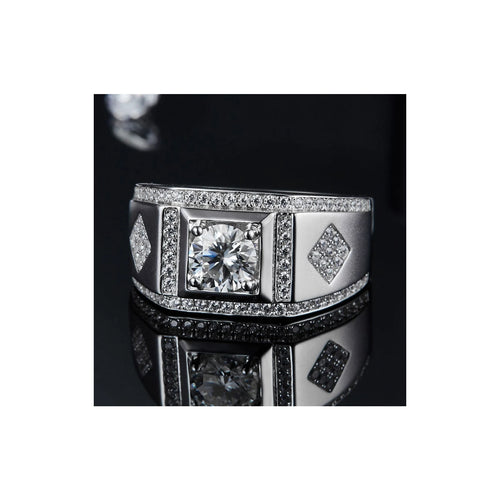 1 Carat Moissanite Men’s Wedding Ring – 925 Sterling Silver main product image